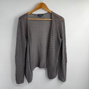 Modcloth Soft Gray Open-Knit Cardigan